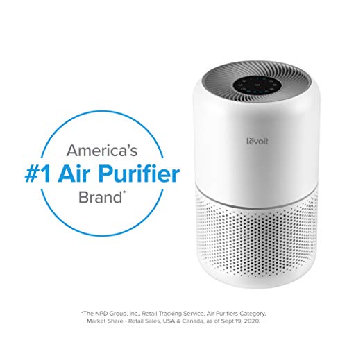 LEVOIT Air Purifier for Home Allergies Pets Hair in Bedroom, H13 True HEPA Filter, 24db Filtration System Cleaner Odor Eliminators, Ozone Free, Remove 99.97% Dust Smoke Mold Pollen, Core 300, White