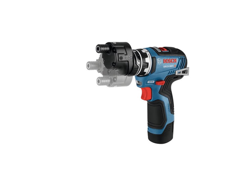 BOSCH GSR12V-300FCB22 12V Max EC Brushless Flexiclick 5-In-1 Drill/Driver System with (2) 2 Ah Batteries