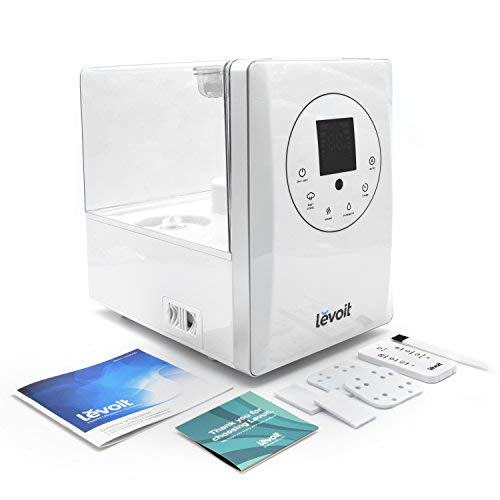 LEVOIT Humidifiers for Bedroom Large Room 6L Warm and Cool Mist for Families Plants with Built-in Humidity Sensor, Essential Oil, Air Vaporizer with Remote Control, Timer Setting, White