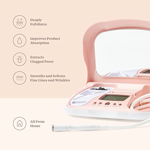 Trophy Skin MicrodermMD - At Home Microdermabrasion Kit - Anti Aging and Acne Treatment - Contains Real Diamond and Pore Extractor Tips to Rejuvenate Skin and Reduce Acne Scars - Blush