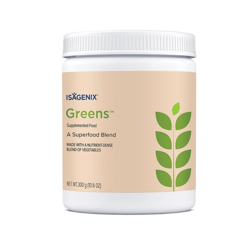 ISAGENIX - Nutrient-Dense, Plant-Based - Greens Supplement Food - 1 X 300 grams - 30 Servings