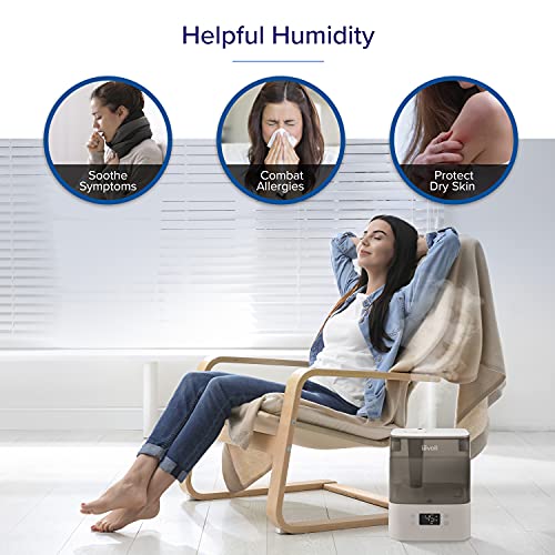LEVOIT Humidifiers for Bedroom Large Room Home, 6L Top Fill Cool Mist Air Ultrasonic for Plants Indoor with Essential Oils Diffuser for Baby Kids, Smart Control with Humidistat, Quiet Easy Clean, Gray