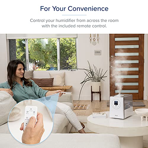 LEVOIT Humidifiers for Bedroom Large Room 6L Warm and Cool Mist for Families Plants with Built-in Humidity Sensor, Essential Oil, Air Vaporizer with Remote Control, Timer Setting, White