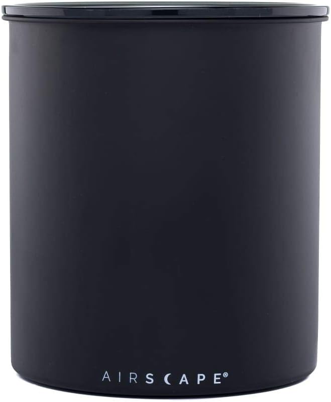 Airscape Coffee Storage Canister (2.5 lb Dry Beans) - Big Kilo Size Canister with Patented CO2 Releasing Airtight Lid Pushes Air Out to Preserve Food Freshness - Matte Finish Food Container - Charcoal