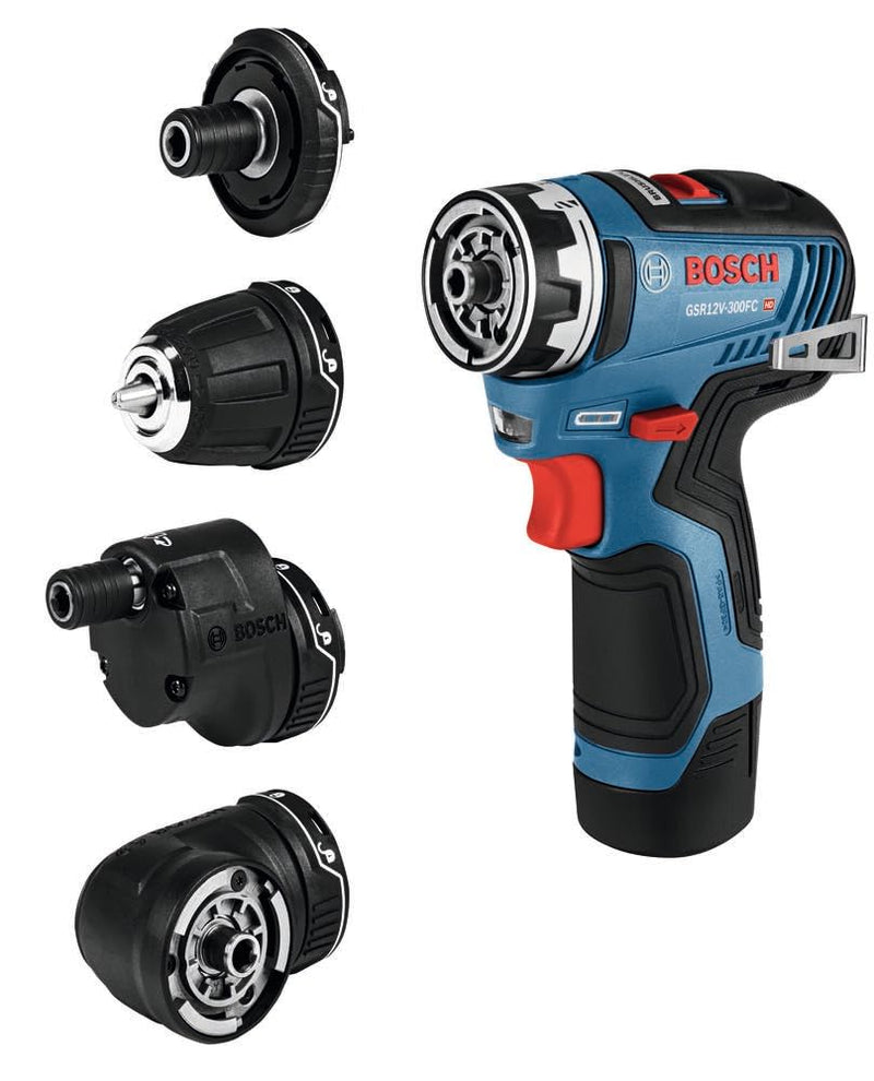 BOSCH GSR12V-300FCB22 12V Max EC Brushless Flexiclick 5-In-1 Drill/Driver System with (2) 2 Ah Batteries