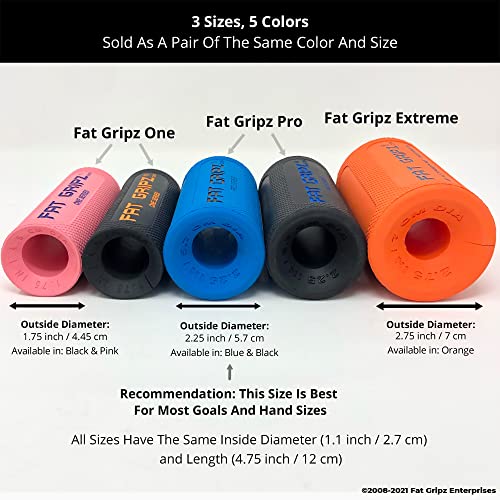 Fat Gripz Pro - The Simple Proven Way to Get Big Biceps & Forearms Fast (Winner of The Men’s Health Magazine Strength Training Equipment Award) (2.25” Outer Diameter)