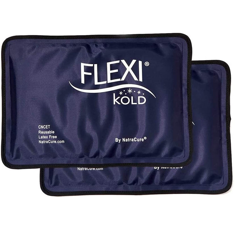 FlexiKold Gel Ice Pack (Half Size: 7.5" x 11.5") - Two (2) Reusable Cold Therapy Packs - 6303-COLD - Professional Cold Pack - 2 Pack