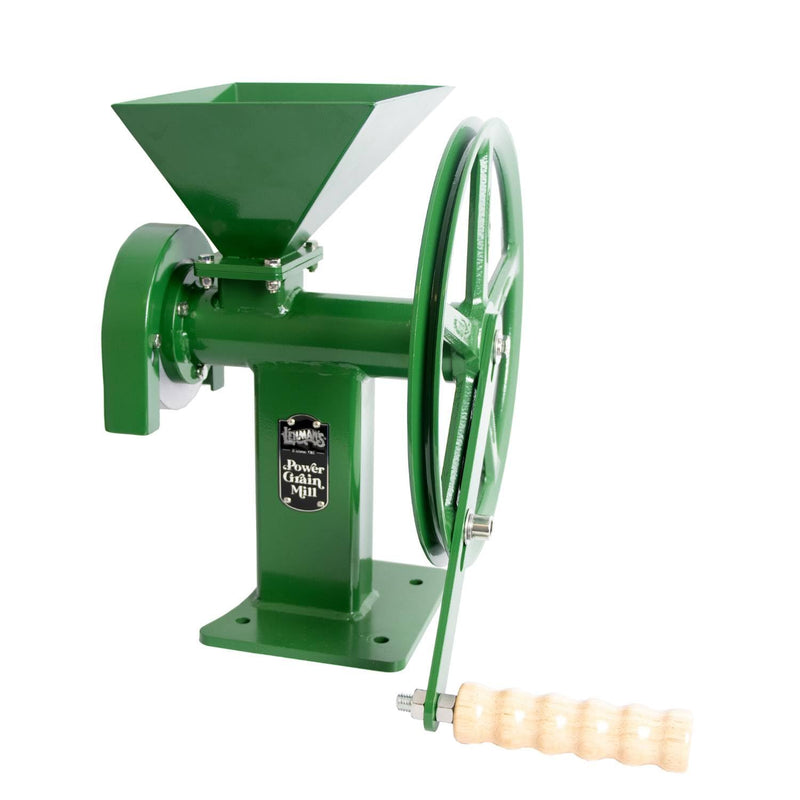 Lehman's Manual Power Grain Mill, Grinds Any Dry Grain to Pastry Flour, Big 6 Cup Capacity, 14 inches High with 12 inch Flywheel