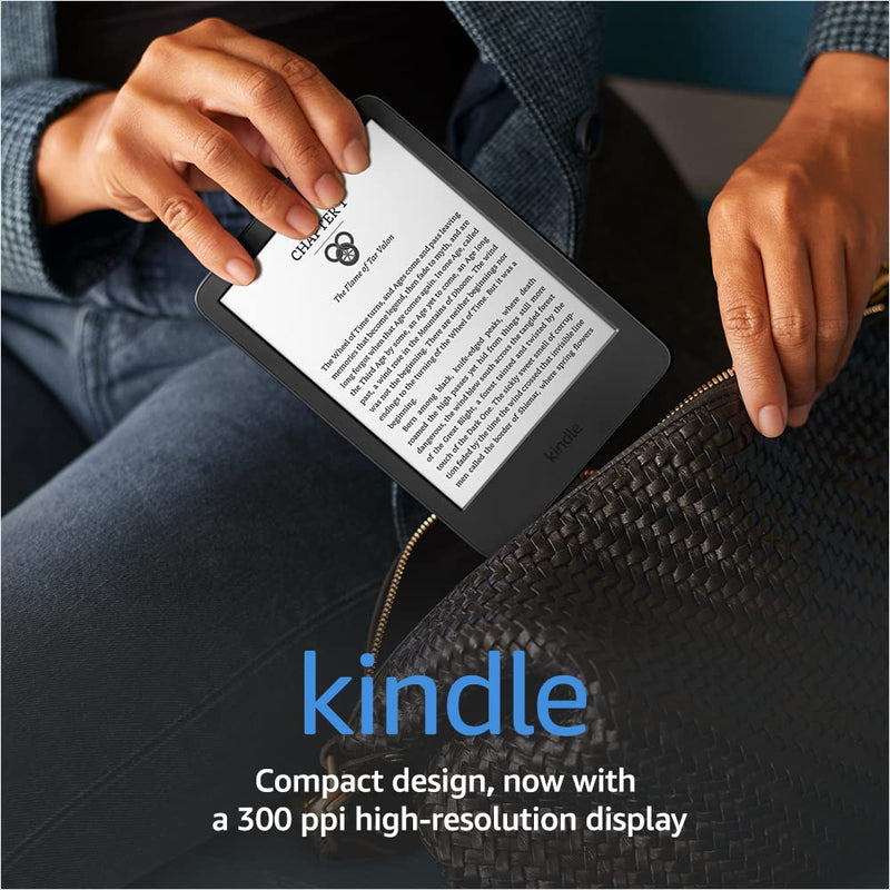 Kindle (2022 release) – The lightest and most compact Kindle, now with a 6” 300 ppi high-resolution display, and 2x the storage - Black