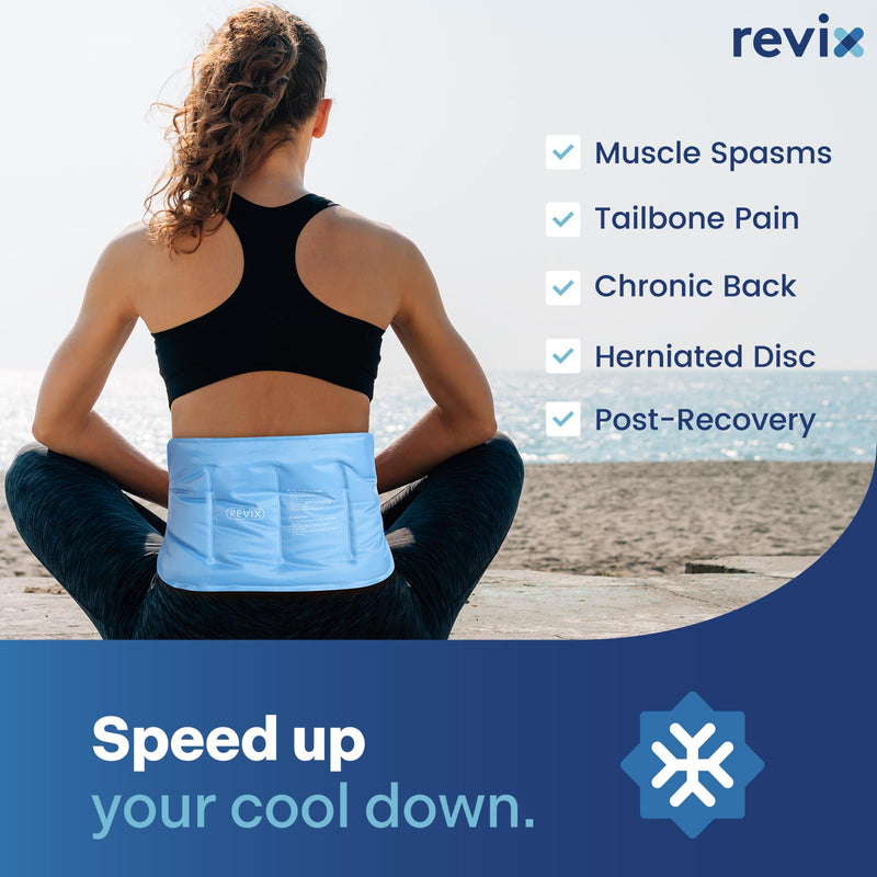 REVIX Reusable Ice Pack for Injuries and Pain Relief (16"X9")- Freeze Gel & Soft Plush Lining Ice Wrap for Shoulder, Back, Hip, Arm & Knee, Cold Compress Therapy for Swelling, Bruises & Surgery