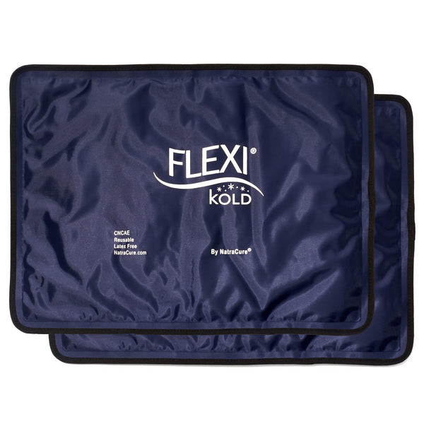 2 FlexiKold Gel Ice Packs (Standard Large: 10.5" x 14.5") Ice Packs for Injuries Reusable, Back Pain Relief, Knee Ice Pack Wrap, After Surgery, Ice Pack for Knee, Shoulder – 2PK