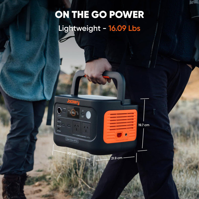 Jackery Explorer 600 Plus Portable Power Station 632Wh LiFePO4 Battery, 800W AC/100W USB-C Output, 1 Hr Fast Charge, Solar Generator for Outdoor Camping, Road Trips, Home Backup