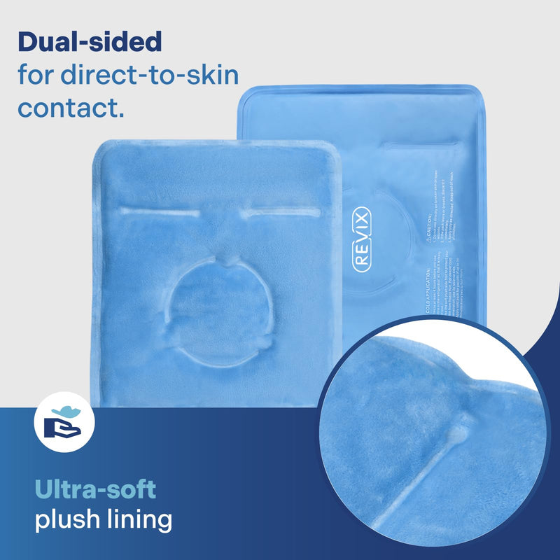 REVIX Knee Ice Pack for Injuries Reusable, Gel Ice Wrap with Cold Compression for Injury and Post-Surgery Recovery, Soft Plush Cover and Hands-Free Application