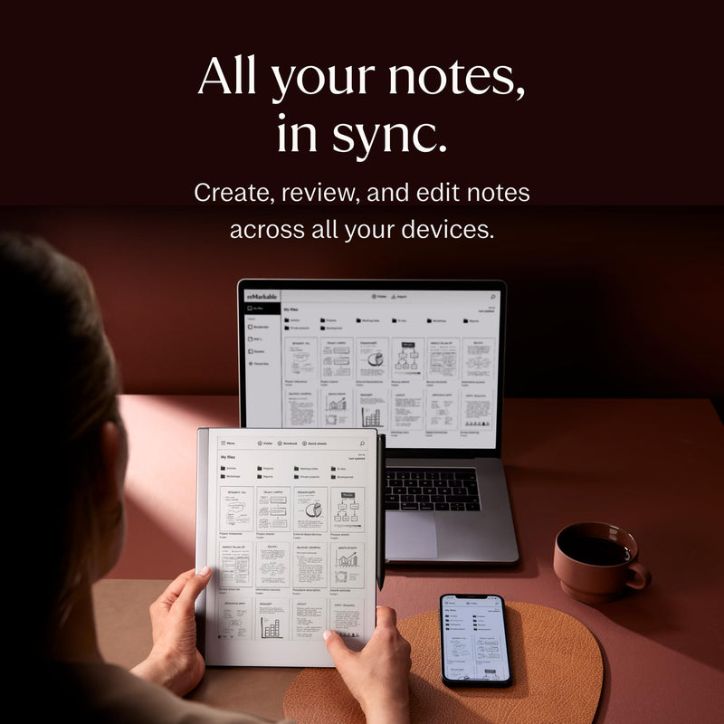 reMarkable 2 - New Generation Paper Tablet (+ Marker Plus with Eraser) Take notes on a screen that looks like paper; convert them into text; access your notes on all devices