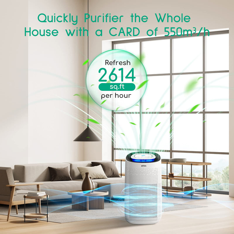 Purifier Afloia H13 True HEPA Air Purifiers for Home, Office, Large Room Card 400m³ /h, Covers 50㎡, Air Cleaner & Deodorizer for Allergies, Pets, Asthma, Smokers, Odors