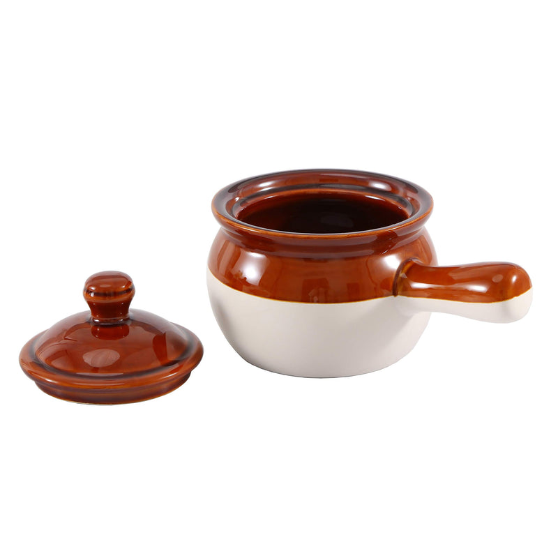 Chefcaptain Stoneware French Onion Soup Crock Chili Bowls with Handles 4 PACK (20 Ounces XL)