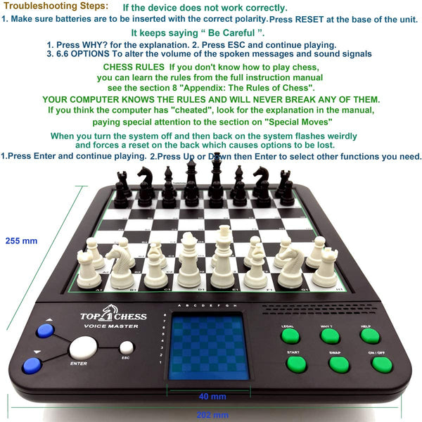 Top 1 Chess Set Board Game, Voice Chess Academy Classical Game, 8 In1 Computer Voice Teaching System, Teaching Chess Strategy for Chess Lovers