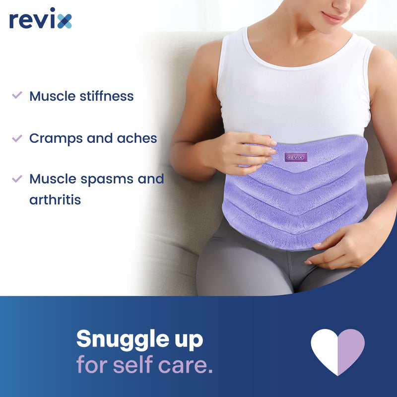 REVIX Microwave Heating Pad for Back Pain and Cramps Relief with Moist Heat, Extra Large Microwavable Heated Wrap for Lumbar, Waist, Stomach, Shoulder and Neck Hot or Cold Pack, Reusable, Portable