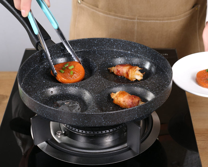 MyLifeUNIT Aluminum 4-Cup Egg Frying Pan, Non Stick Egg Cooker Pan