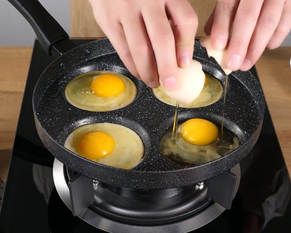 MyLifeUNIT Aluminum 4-Cup Egg Frying Pan, Non Stick Egg Cooker Pan