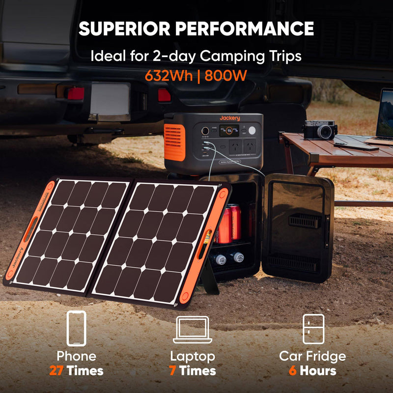 Jackery Explorer 600 Plus Portable Power Station 632Wh LiFePO4 Battery, 800W AC/100W USB-C Output, 1 Hr Fast Charge, Solar Generator for Outdoor Camping, Road Trips, Home Backup