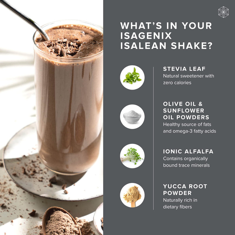 Isagenix IsaLean Shake - Meal Replacement Protein Shake Supports Healthy Weight & Muscle Growth - Protein Powder Enriched with 23 Vitamins - Creamy Dutch Chocolate, 30.1 Oz (14 Servings)