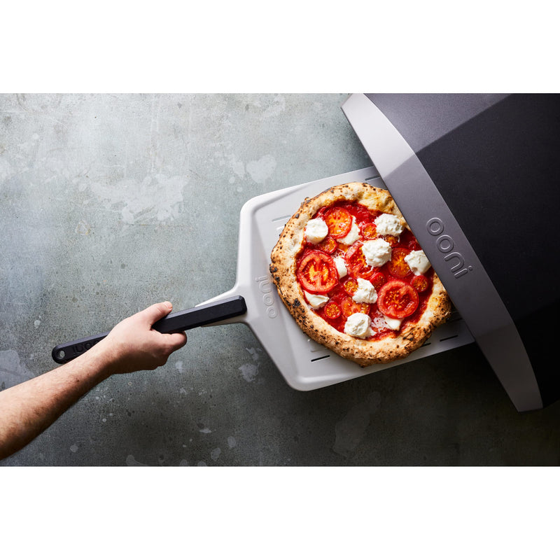 Ooni 12" Perforated Pizza Peel – Long Handle Perforated Aluminium Pizza Paddle – Lightweight Pizza Turning Peel – Ooni Outdoor Pizza Oven Accessories