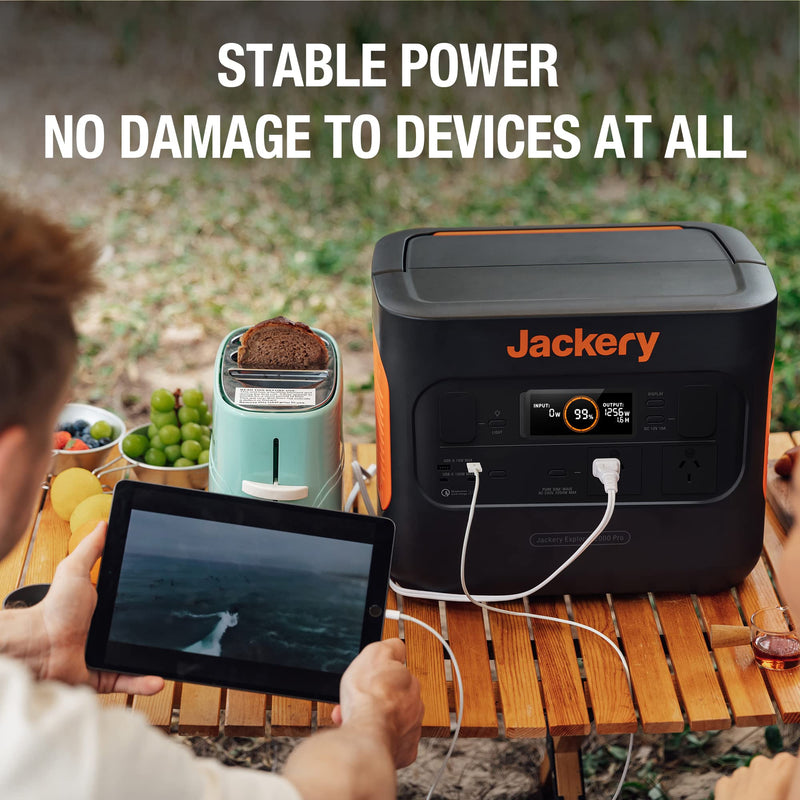 Jackery Solar Generator 2000 PRO 2160Wh Capacity with 2XSolar Panel SolarSaga 100W, 2x2200W AC Outlets, Fast Charging, Ideal for Home Backup, Emergency, RV Outdoor Camping