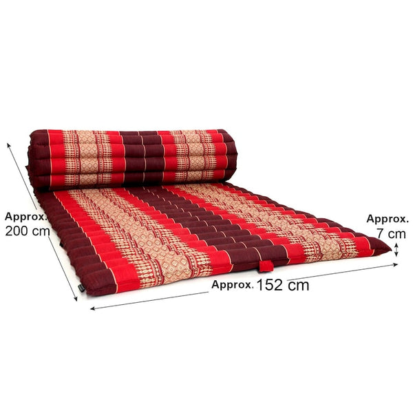 BLUE Roll Out Mattress Foldout Mat LARGE relaxation, day bed, camping or Yoga Matt Natural Kapok Filled_ 150 x 200 cm