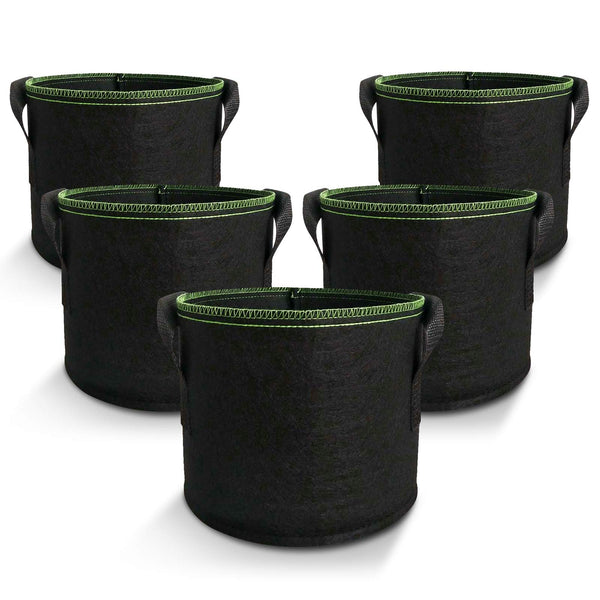 5-Pack 5 Gallons Plant Grow Bag Flower Container Pots with Handles Garden Planter