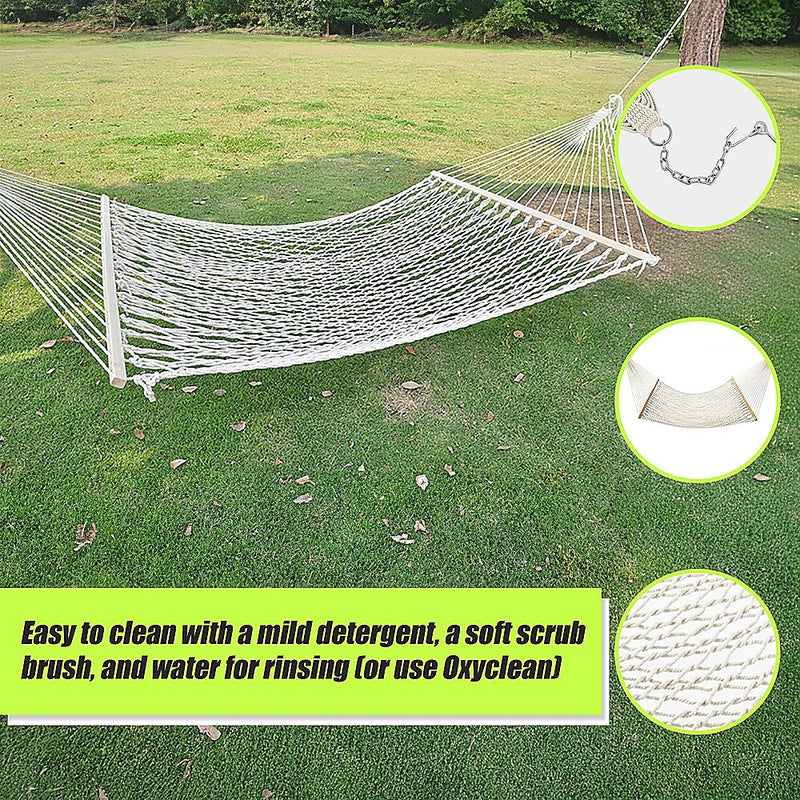 4m Traditional Cotton Rope Hammock with Hanging Hardware