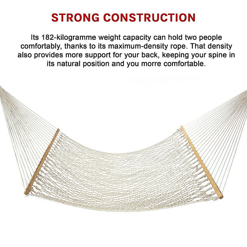 4m Traditional Cotton Rope Hammock with Hanging Hardware