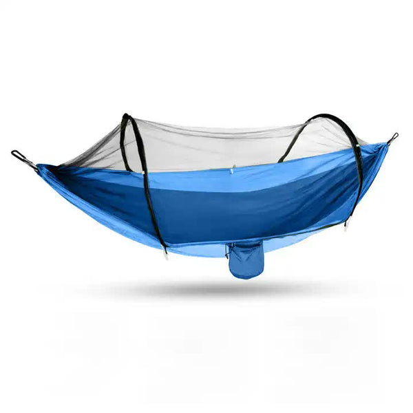 Outdoor Camping Hammock with Mosquito Net - Lightweight 260x140cm, Portable Travel & Hiking Gear Blue