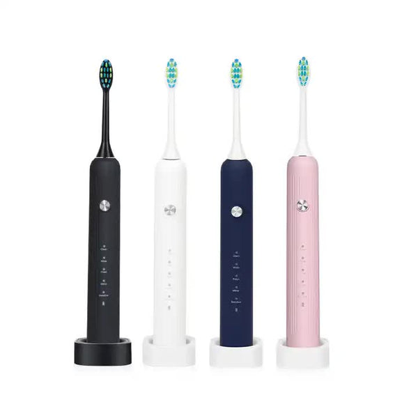 Pink Electric Sonic Toothbrush - Rechargeable Adult Model with Sonic Vibration Technology for Deep Clean and Oral Care