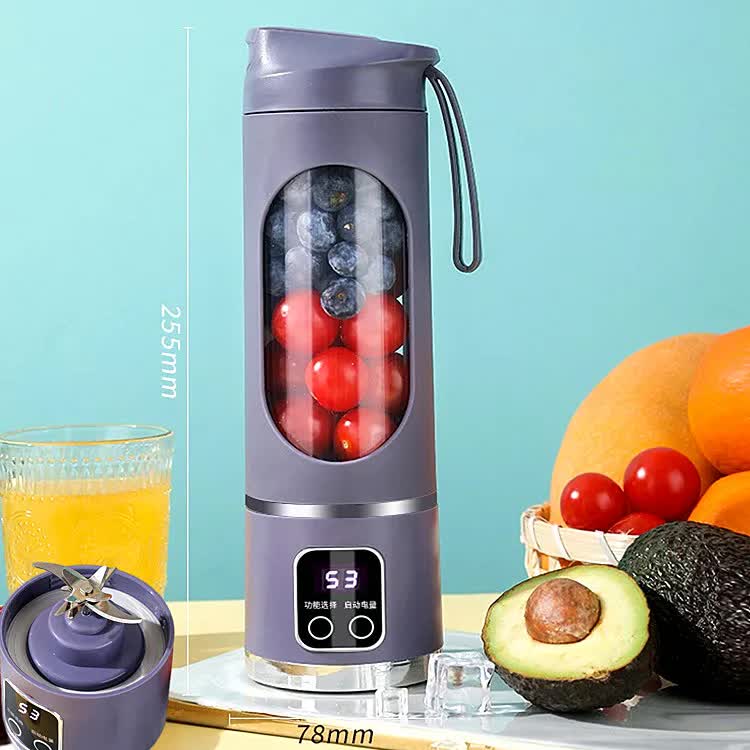 Purple Portable Rechargeable Juicer Cup - New Model Multifunctional Small Juice Blender for Students and Home Use