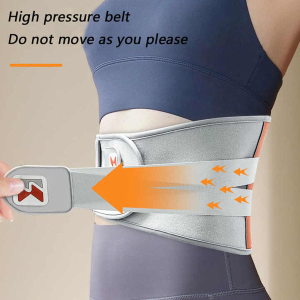 Grey And Orange Wireless Heated Waist Massager with Lumbar Support – Smart Back Pain Relief Device