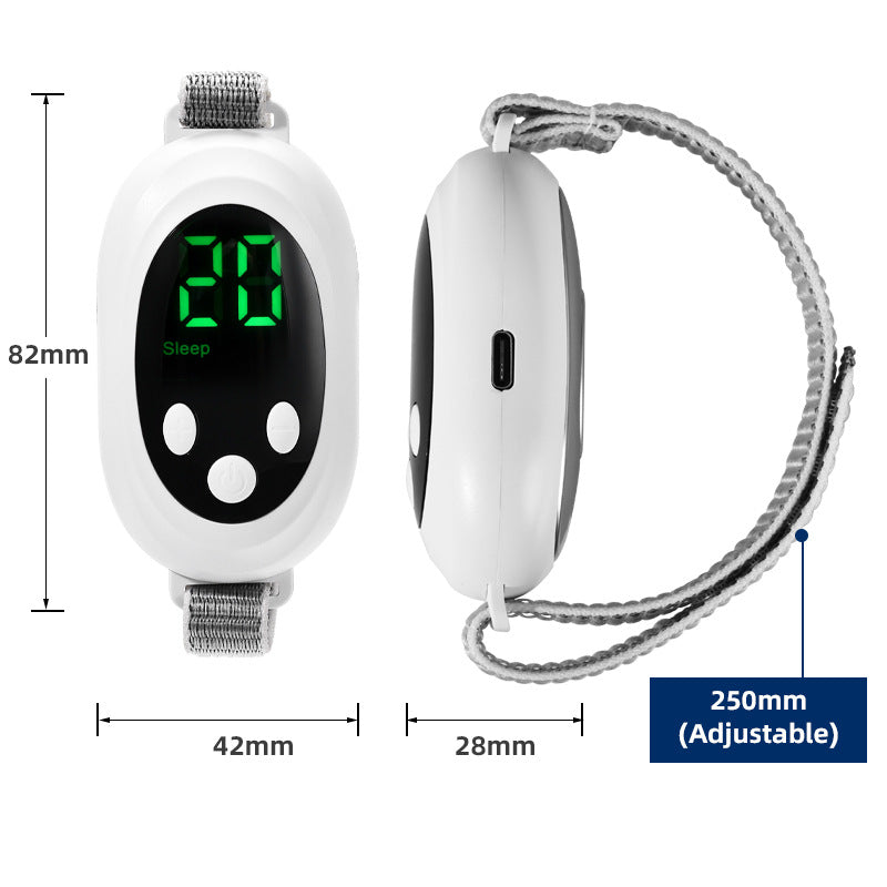 Green Portable Sleep Aid Device - EMS Pulse Relaxation & Stress Relief Gadget with LED Display, Adjustable Wrist Strap