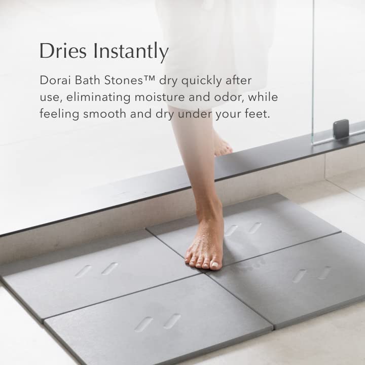 Dorai Home Large Bath Stone – Luxury Bathmat – Instantly Removes Water – Non-Slip Surface – Modern and Stylish Design – Customizable Blueprint – Slate