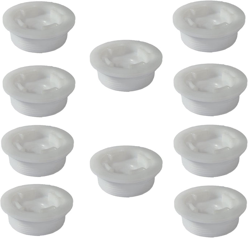 10 Pack of 2” Fine Thread bung caps for 55 gallon drum with 3/4" knockout | NPT Barrel bung cap for drums and totes | Bung hole cap fits poly drums and fine thread IBC tote caps with 2" openings