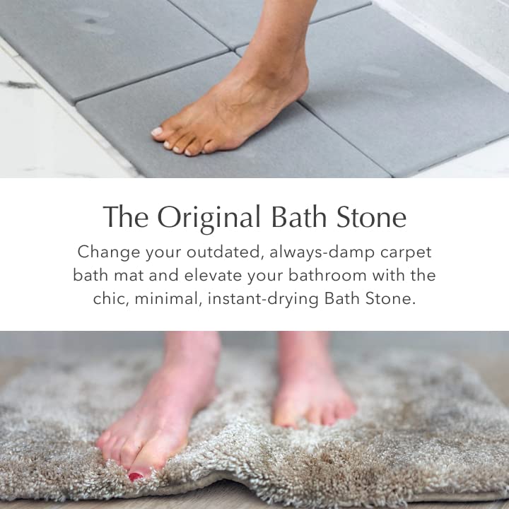 Dorai Home Large Bath Stone – Luxury Bathmat – Instantly Removes Water – Non-Slip Surface – Modern and Stylish Design – Customizable Blueprint – Slate