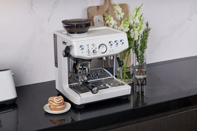 Breville the Barista Express Impress Espresso Machine, Sea Salt, BES876SST